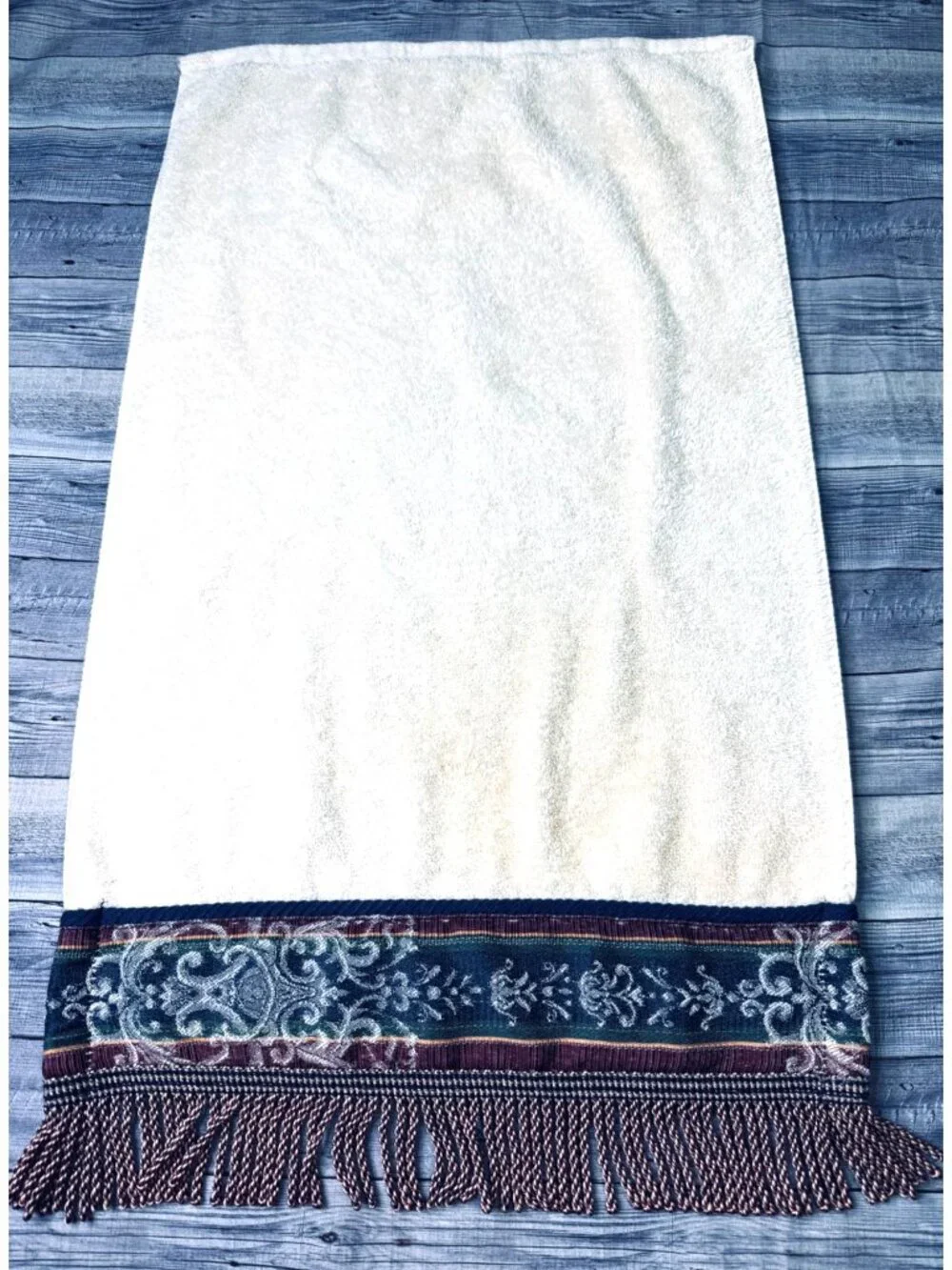 Set of 2 CROSCILL MARCHESA Hand Towels Blue Burgandy Green